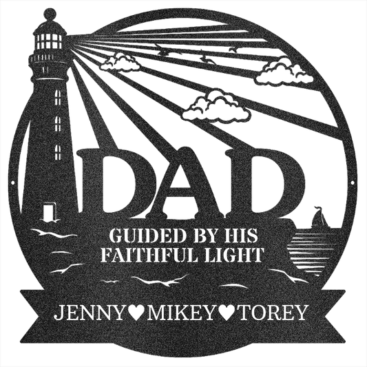 MyEasyMonogram Dad as Guiding Light - Custom Metal Art