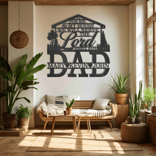 MyEasyMonogram Steel Sign Black / 12 Faithful Father – Personalized for Dad