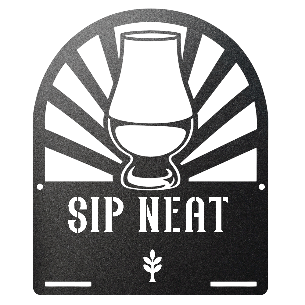 MyEasyMonogram Steel Sign Black / 12 Glencairn Glass - If You Know You Know - For Bourbon and Whiskey Purists