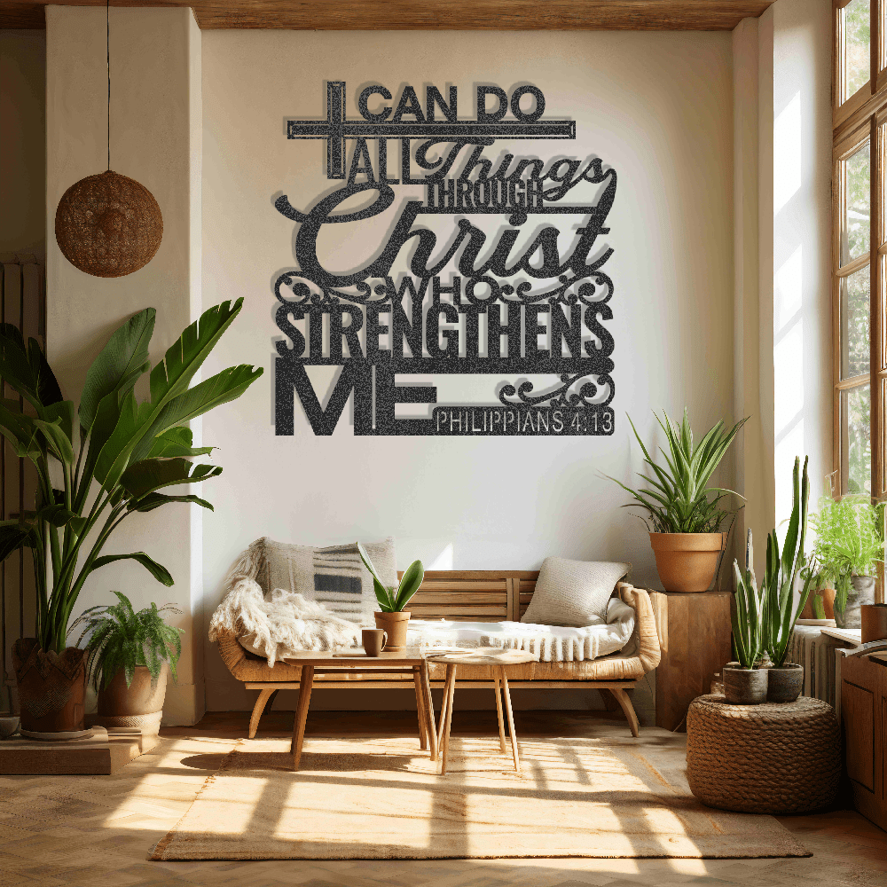 MyEasyMonogram Steel Sign Black / 12 I Can Do All Things Through Christ - Steel Sign