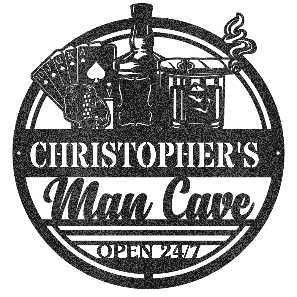 MyEasyMonogram Steel Sign Black / 15 Man Cave II - Steel Sign