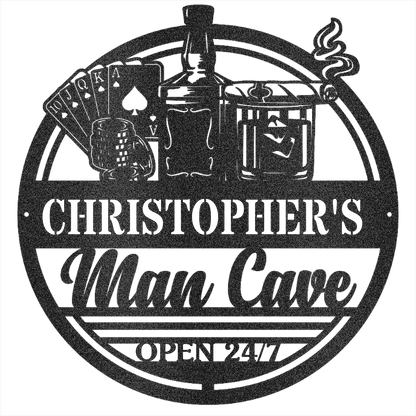 MyEasyMonogram Steel Sign Black / 15 Man Cave II - Steel Sign