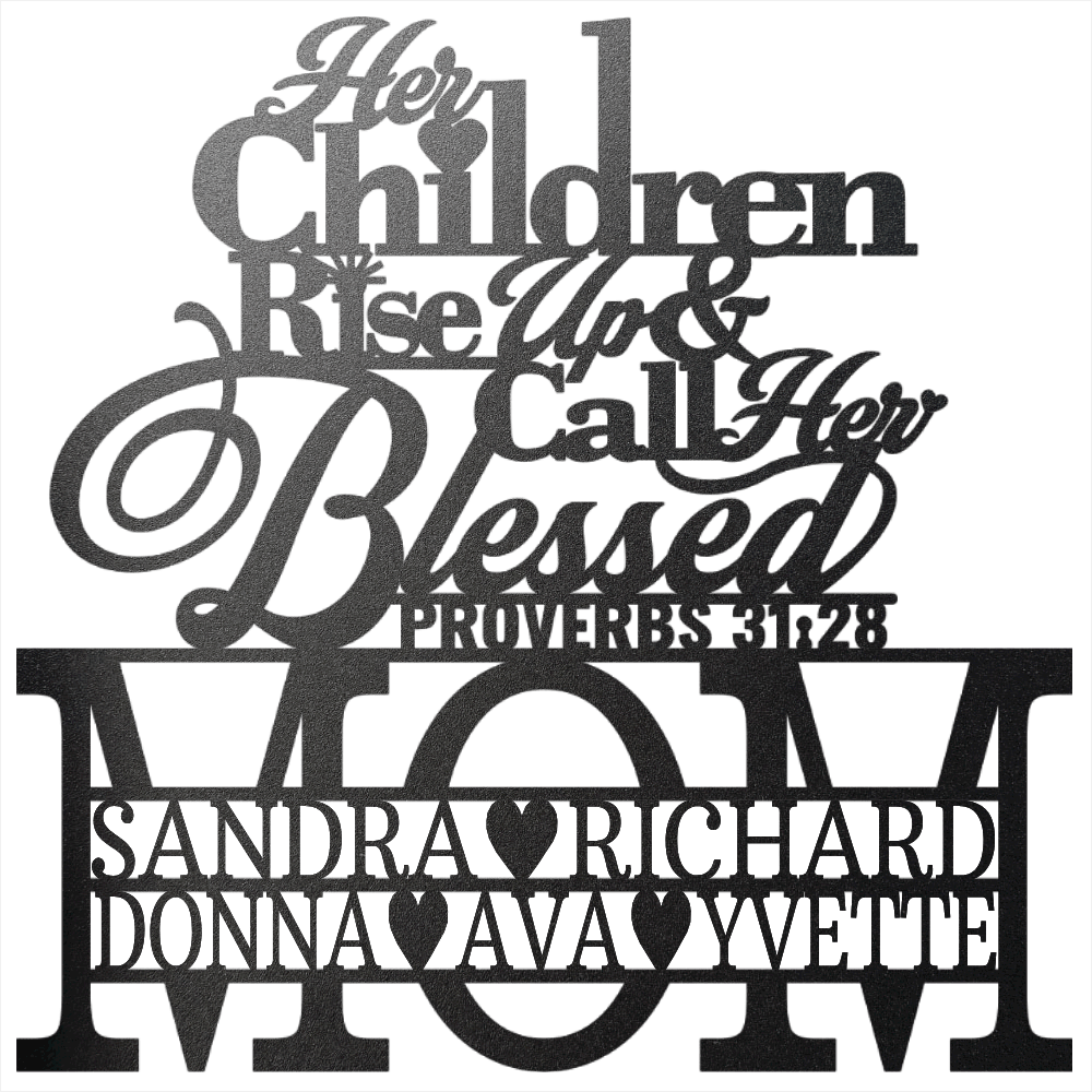 MyEasyMonogram Steel Sign Black / 15 Mom Proverbs - 2 Lines