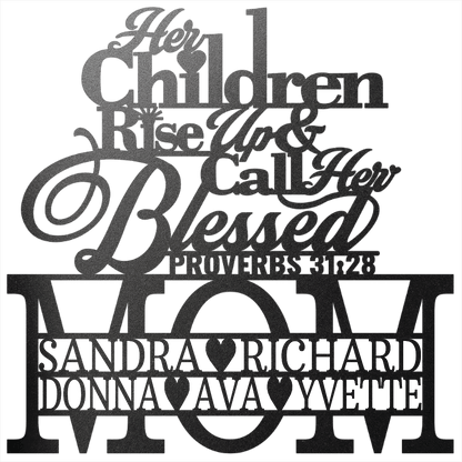 MyEasyMonogram Steel Sign Black / 15 Mom Proverbs - 2 Lines