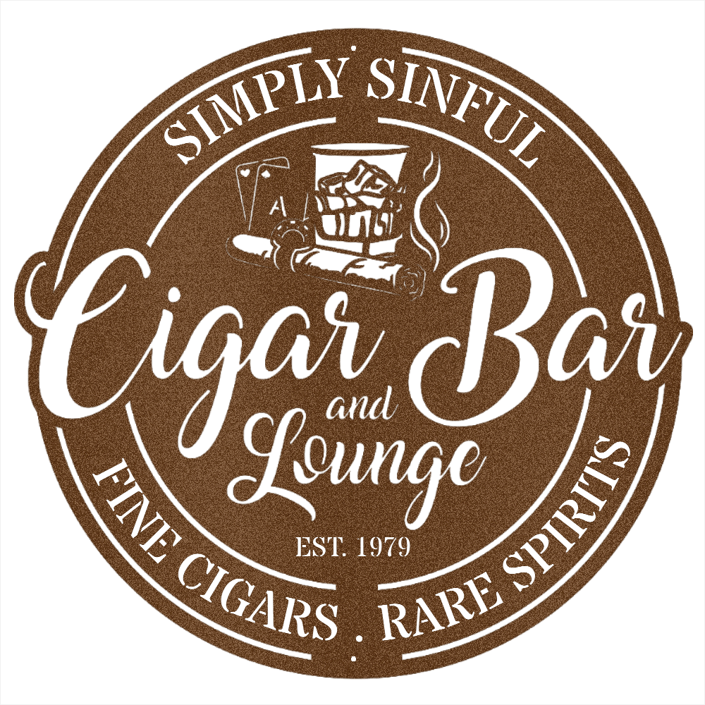 MyEasyMonogram Steel Sign Copper / 12 Custom Cigar Bar Steel Sign (Business Owners)
