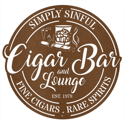 MyEasyMonogram Steel Sign Copper / 12 Custom Cigar Bar Steel Sign (Business Owners)