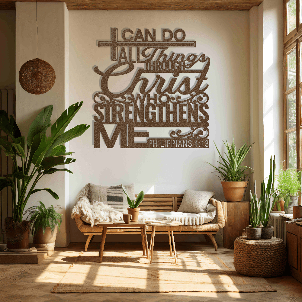 MyEasyMonogram Steel Sign Copper / 12 I Can Do All Things Through Christ - Steel Sign