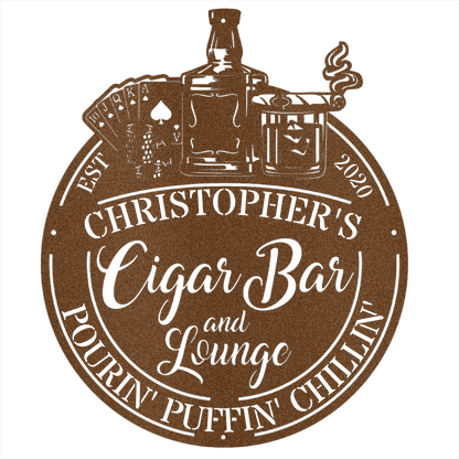MyEasyMonogram Steel Sign Copper / 12 Man Cave - Cigar Bar Lounge - Steel Sign