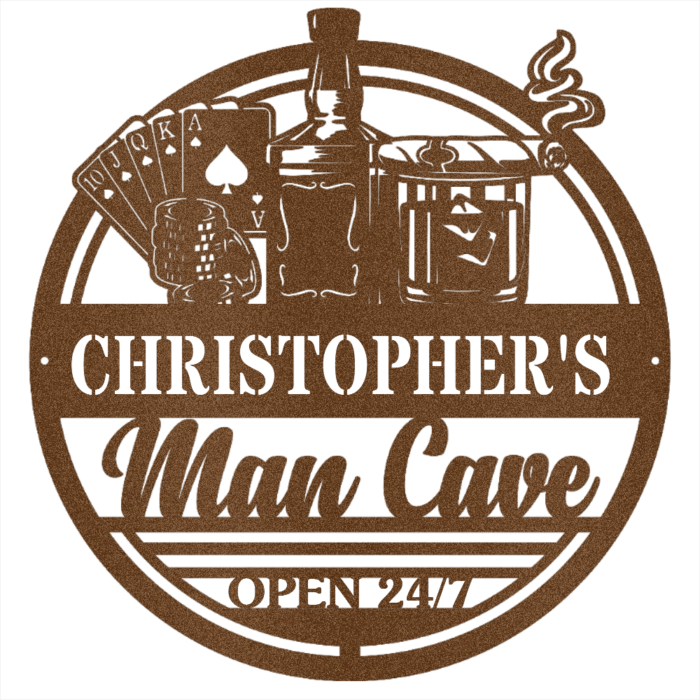 MyEasyMonogram Steel Sign Copper / 15 Man Cave II - Steel Sign