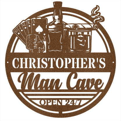 MyEasyMonogram Steel Sign Copper / 15 Man Cave II - Steel Sign