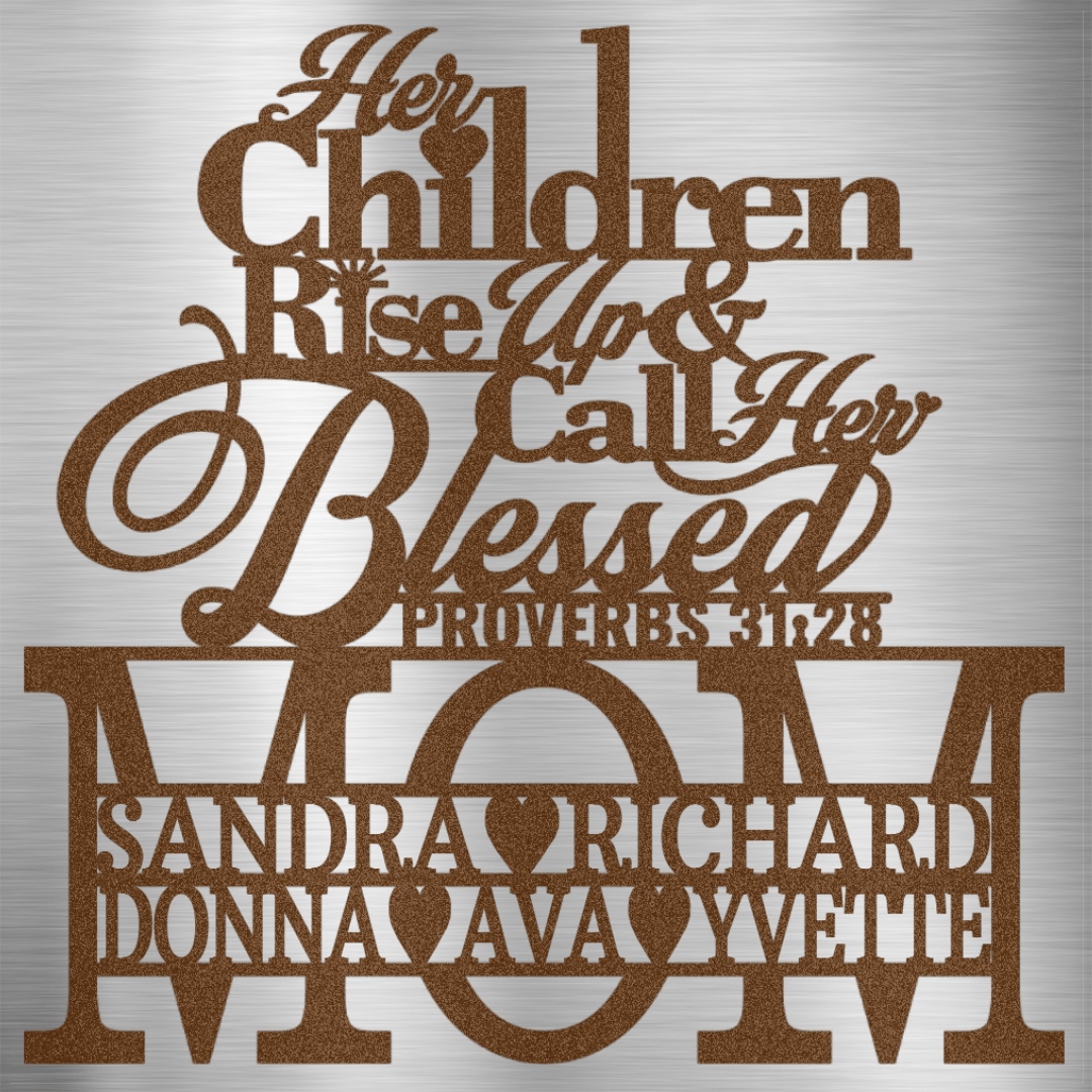 MyEasyMonogram Steel Sign Copper / 15 Mom Proverbs - 2 Lines