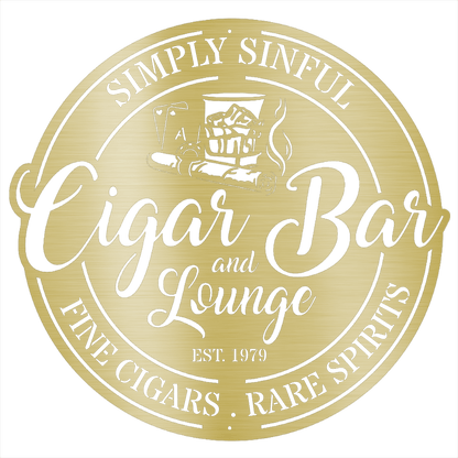 MyEasyMonogram Steel Sign Gold / 12 Custom Cigar Bar Steel Sign (Business Owners)