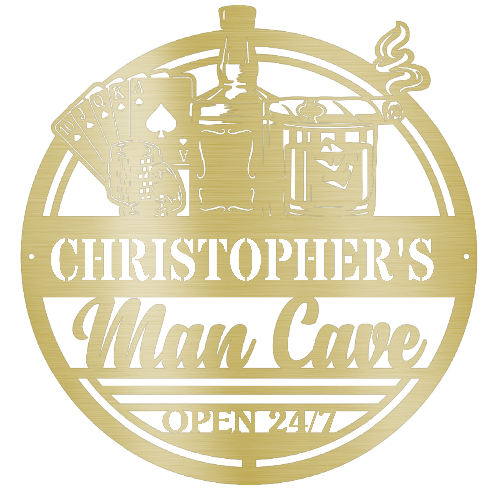 MyEasyMonogram Steel Sign Gold / 15 Man Cave II - Steel Sign