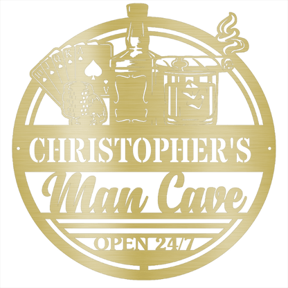 MyEasyMonogram Steel Sign Gold / 15 Man Cave II - Steel Sign