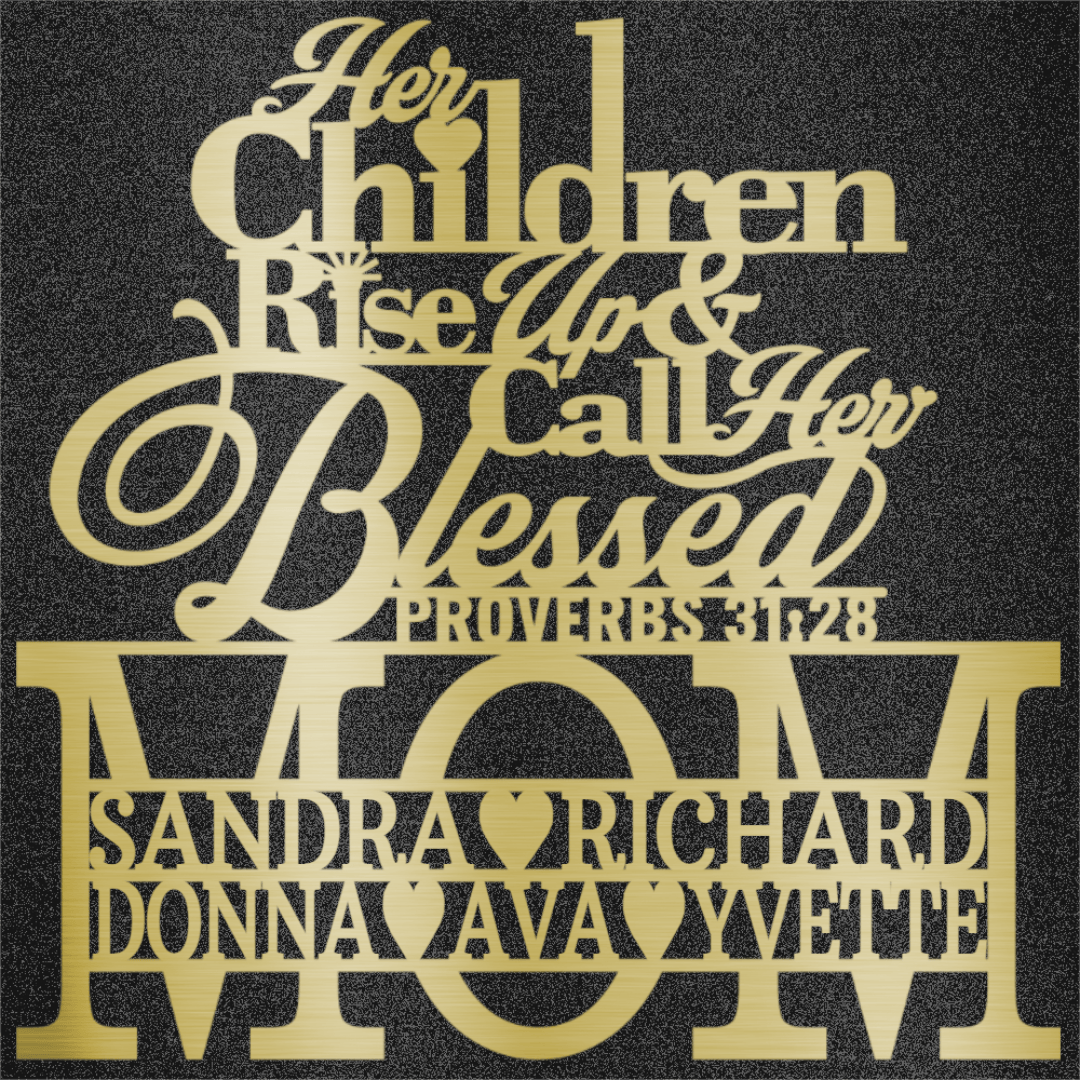 MyEasyMonogram Steel Sign Gold / 15 Mom Proverbs - 2 Lines