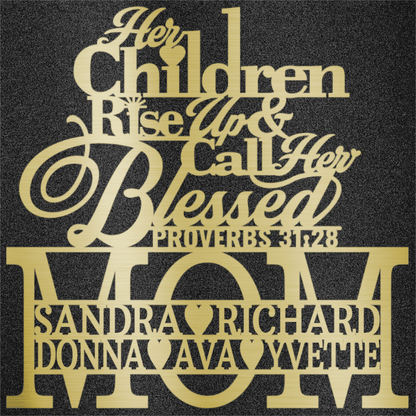 MyEasyMonogram Steel Sign Gold / 15 Mom Proverbs - 2 Lines