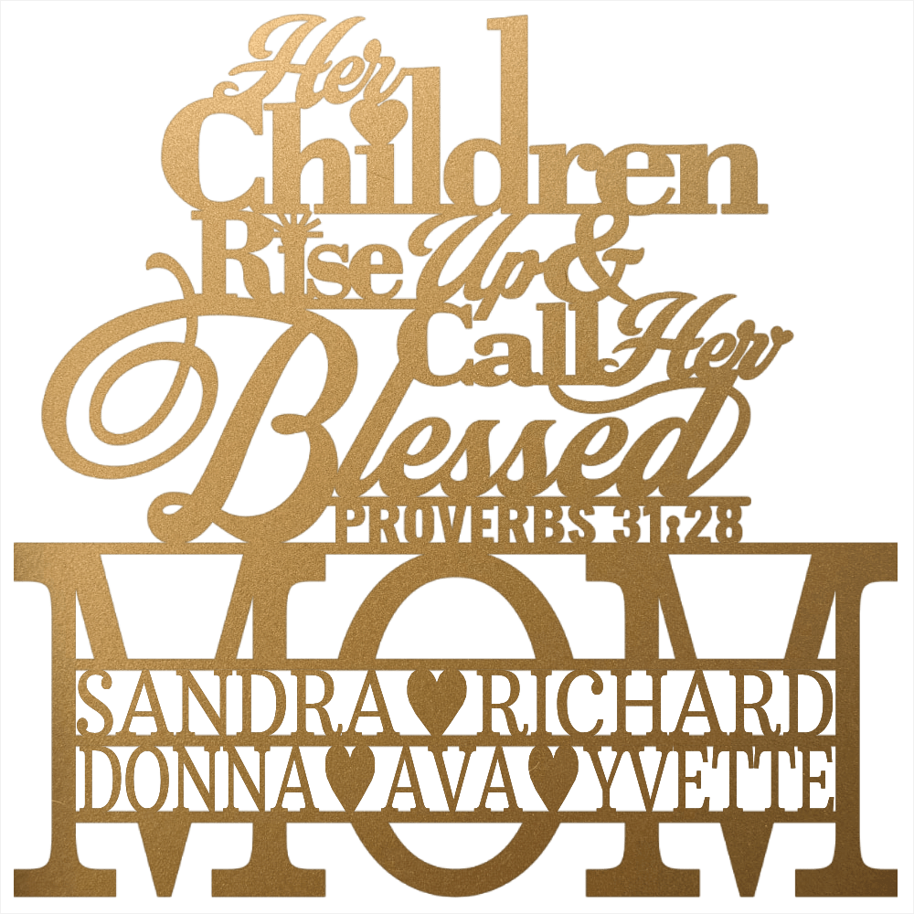 MyEasyMonogram Steel Sign Gold / 15 Mom Proverbs - 2 Lines