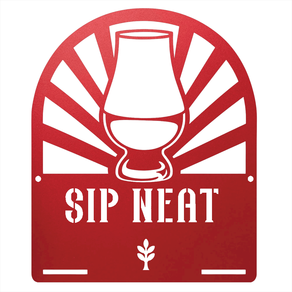 MyEasyMonogram Steel Sign Red / 12 Glencairn Glass - If You Know You Know - For Bourbon and Whiskey Purists