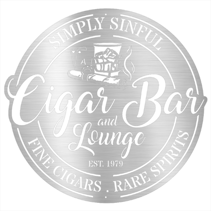 MyEasyMonogram Steel Sign Silver / 12 Custom Cigar Bar Steel Sign (Business Owners)