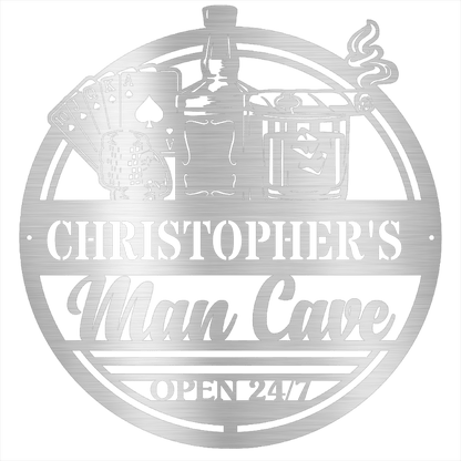 MyEasyMonogram Steel Sign Silver / 15 Man Cave II - Steel Sign