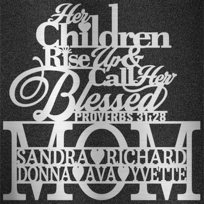 MyEasyMonogram Steel Sign Silver / 15 Mom Proverbs - 2 Lines