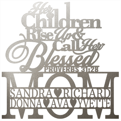 MyEasyMonogram Steel Sign Silver / 15 Mom Proverbs - 2 Lines