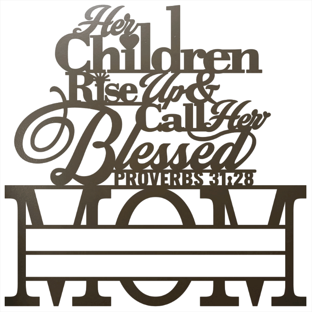 MyEasyMonogram Steel Sign Stone / 12 Mom Proverbs - 2 Lines