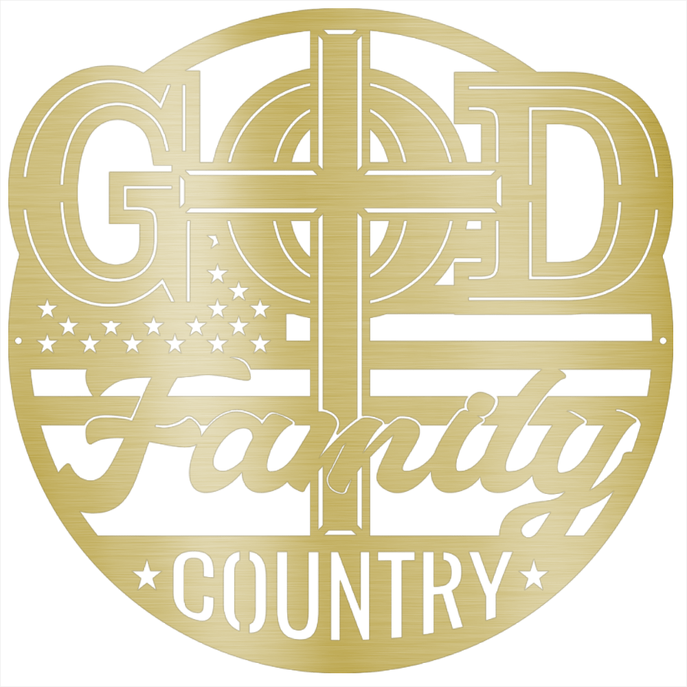 MyEasyMonogram Steel Sign The Trinity of Strength – God, Family, Country - Steel Sign