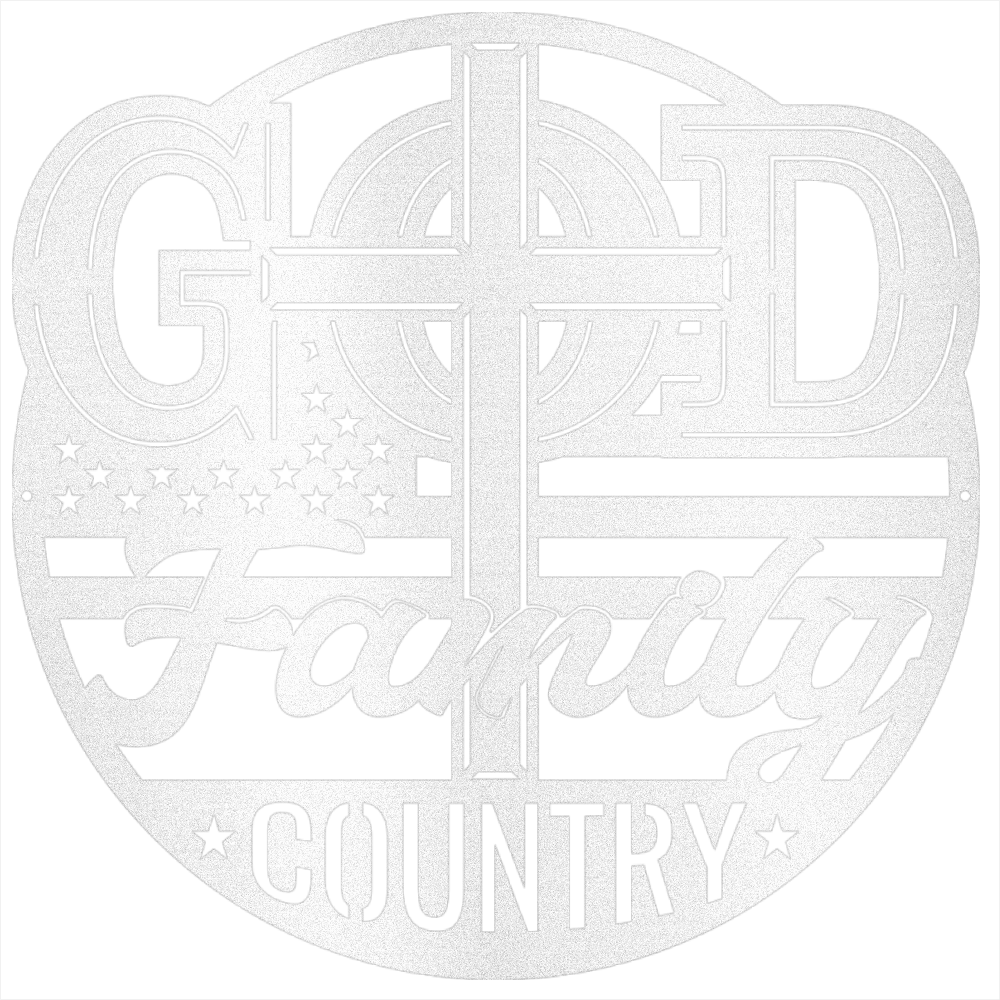 MyEasyMonogram Steel Sign The Trinity of Strength – God, Family, Country - Steel Sign