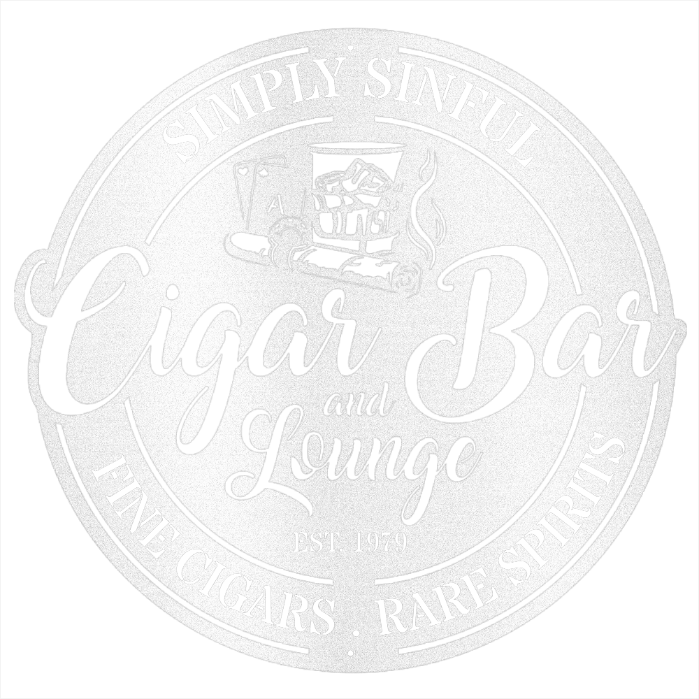 MyEasyMonogram Steel Sign White / 12 Custom Cigar Bar Steel Sign (Business Owners)