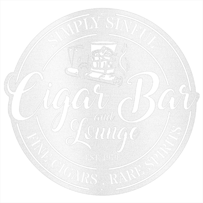 MyEasyMonogram Steel Sign White / 12 Custom Cigar Bar Steel Sign (Business Owners)
