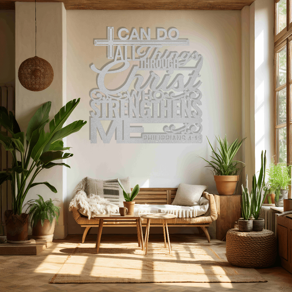 MyEasyMonogram Steel Sign White / 12 I Can Do All Things Through Christ - Steel Sign