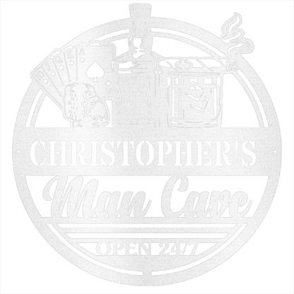 MyEasyMonogram Steel Sign White / 15 Man Cave II - Steel Sign