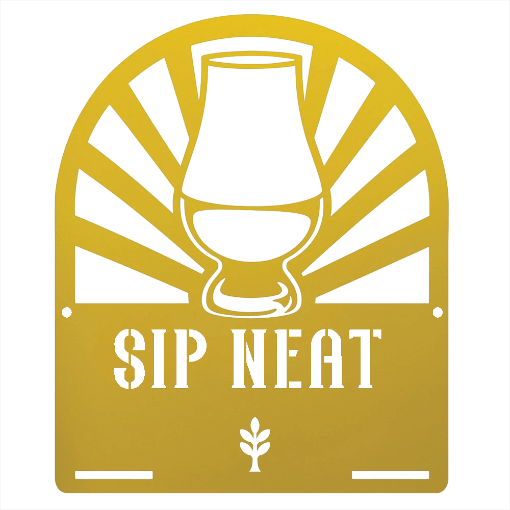 MyEasyMonogram Steel Sign Yellow / 12 Glencairn Glass - If You Know You Know - For Bourbon and Whiskey Purists